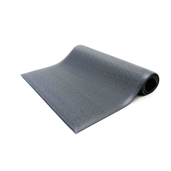 Antifatigue Mat, 12 ft. L x 3 ft. W, 3/8 in Thickness, Textured, Black